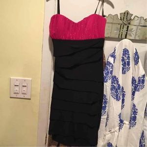 Pink sparkly party mini dress